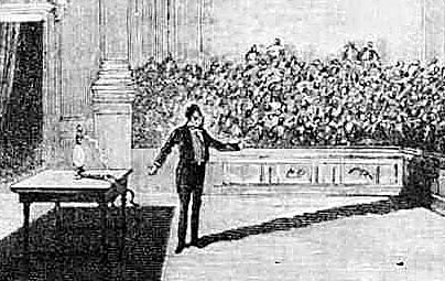 Деви демонстрирует на лекции электрическую дугу (1807 г.)